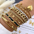 Gold-Plated Stainless Steel Charm Bracelet