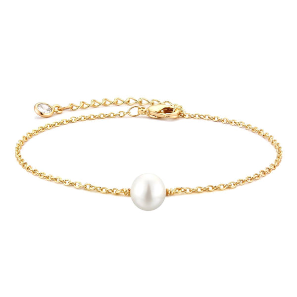 Delicate Pearl Chain Bracelet – 18K Gold Plated