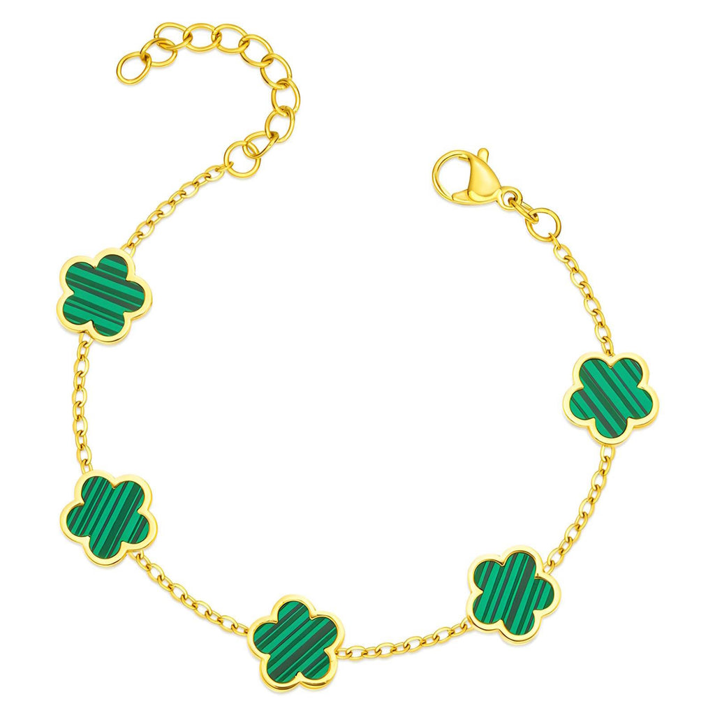 Gold-Plated Stainless Steel Clover Bracelet