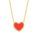 Red Heart Pendant Necklace – 18K Gold Plated