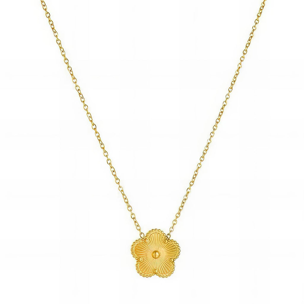 Gold-Plated Stainless Steel Flower Necklace