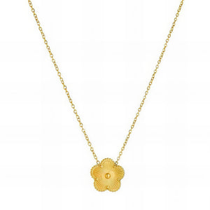 Gold-Plated Stainless Steel Flower Necklace