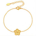 Gold-Plated Stainless Steel Flower Bracelet