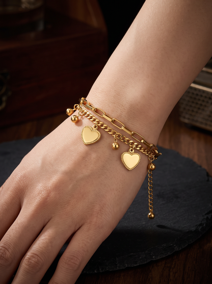 Delicate Heart Bracelet | 18k Gold