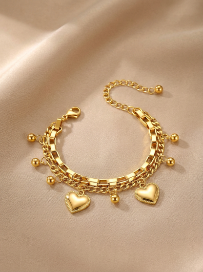 Delicate Heart Bracelet | 18k Gold