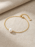 Delicate Pearl Chain Bracelet – 18K Gold Plated