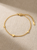 Gold-Plated Stainless Steel Heart Bracelet