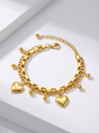 Gold-Plated Stainless Steel Charm Bracelet