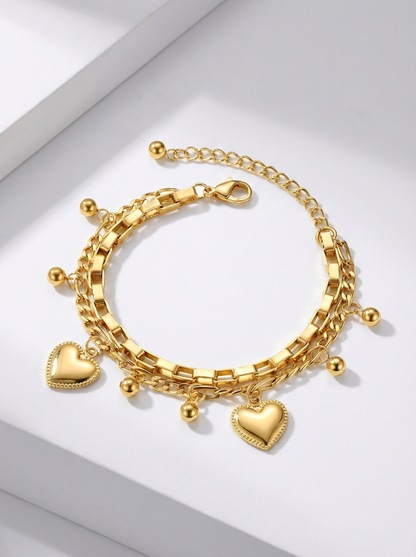Delicate Heart Bracelet | 18k Gold