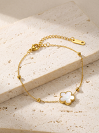 Gold-Plated Stainless Steel Clover Bracelet