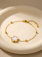Gold-Plated Stainless Steel Clover Bracelet