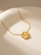 Gold-Plated Stainless Steel Flower Necklace