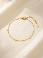 Gold-Plated Stainless Steel Heart Bracelet