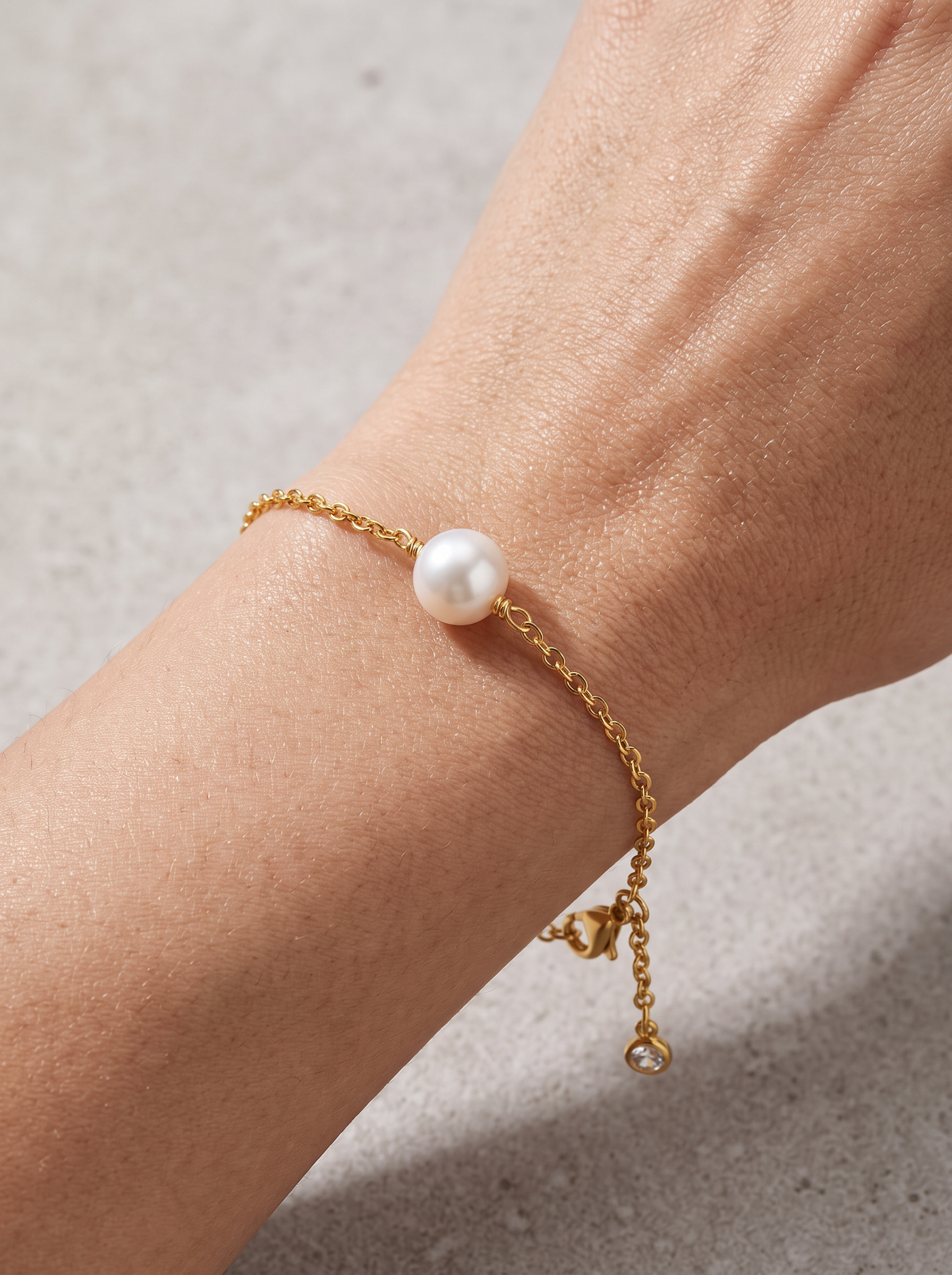 Pearl Chain Bracelet | 18K Gold